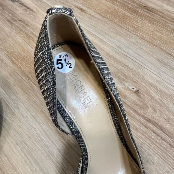 MICHAEL KORS Natalie Flex High Pump Glitter Chain Mesh Size 5.5 - Picture 4 of 8